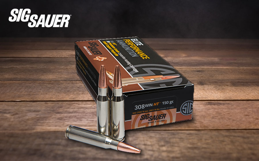 SIG SAUER .308 Winchester 150 gr Hunting SBT Centerfire Ammo, 20 Rounds