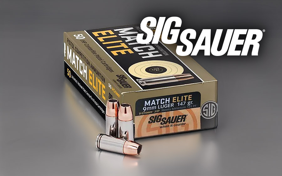 SIG SAUER V-Crown Competition Ammo 9mm Luger 115 Gr JHP, 50 Rounds